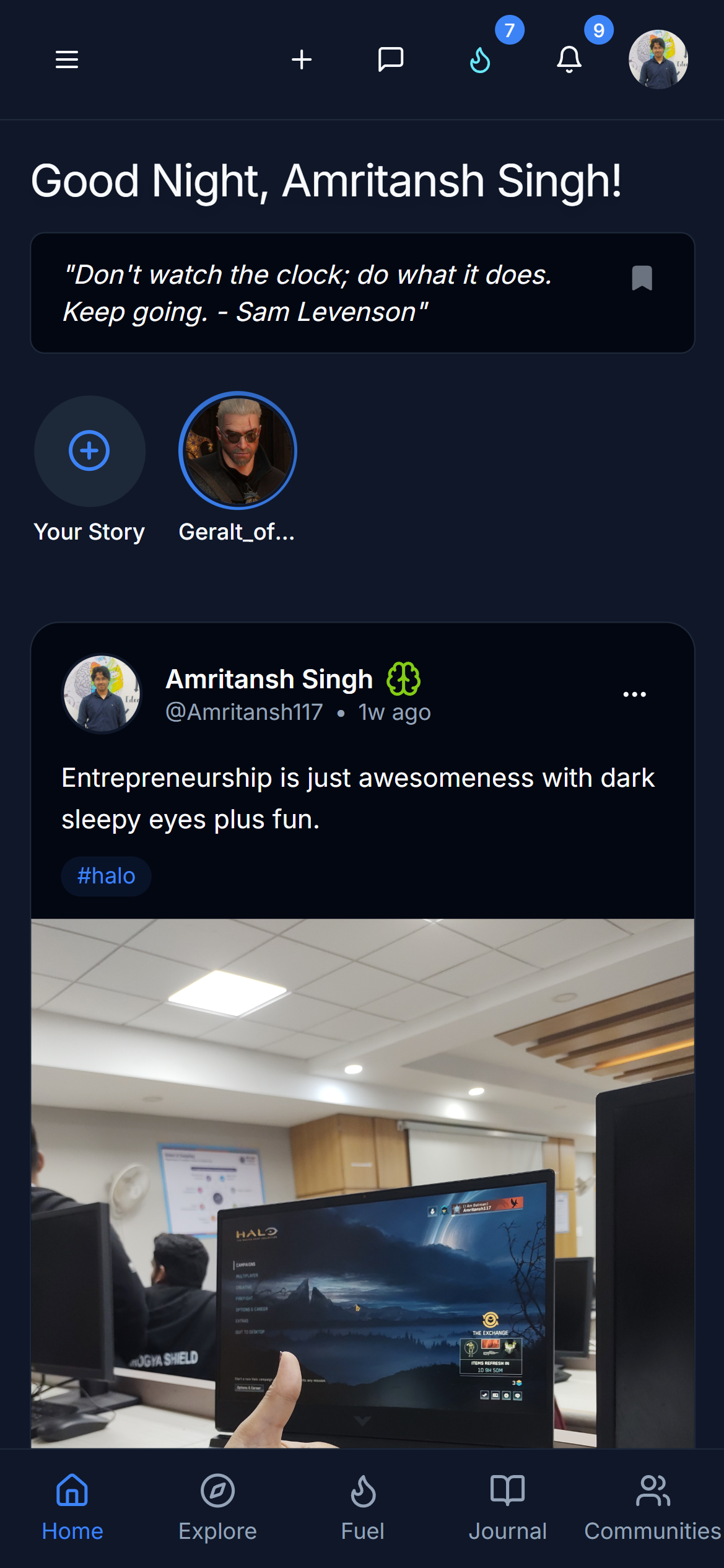 Kelicalix app - home feed